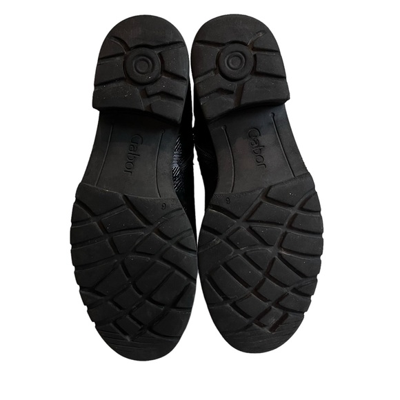 Gabor Plaid Black/Gray Metallic Combat Ankle Boots, UK 6/US 8.5 - Picture 12 of 14